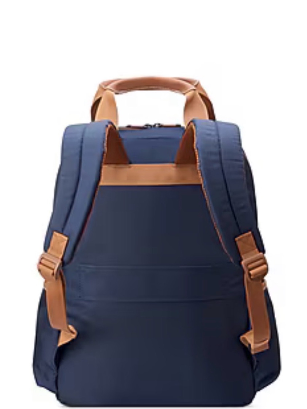 Structured Navy Polyester Backpack with Tan Accents - Picture 5 of 8